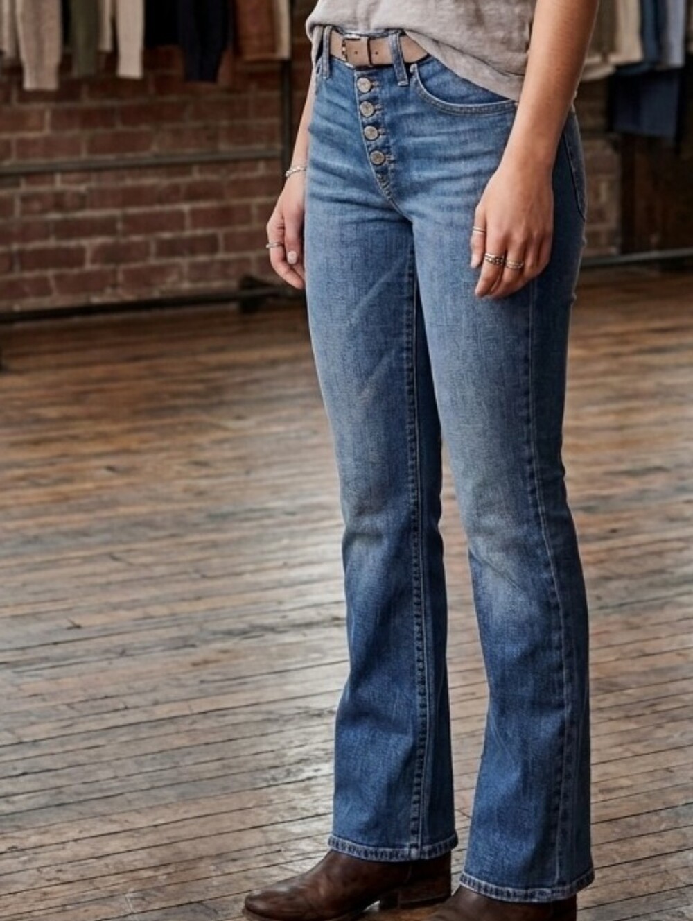 Lucky Brand Bootcut Midrise Ava Button Fly Blue Jeans